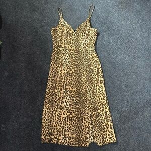Express Leopard Animal Print Slip Midi Dress Sz XS NWT